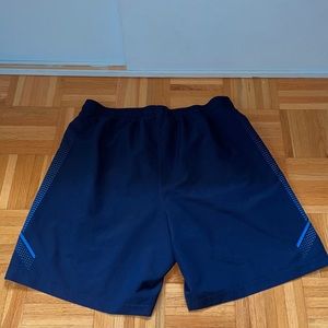 blue running shorts